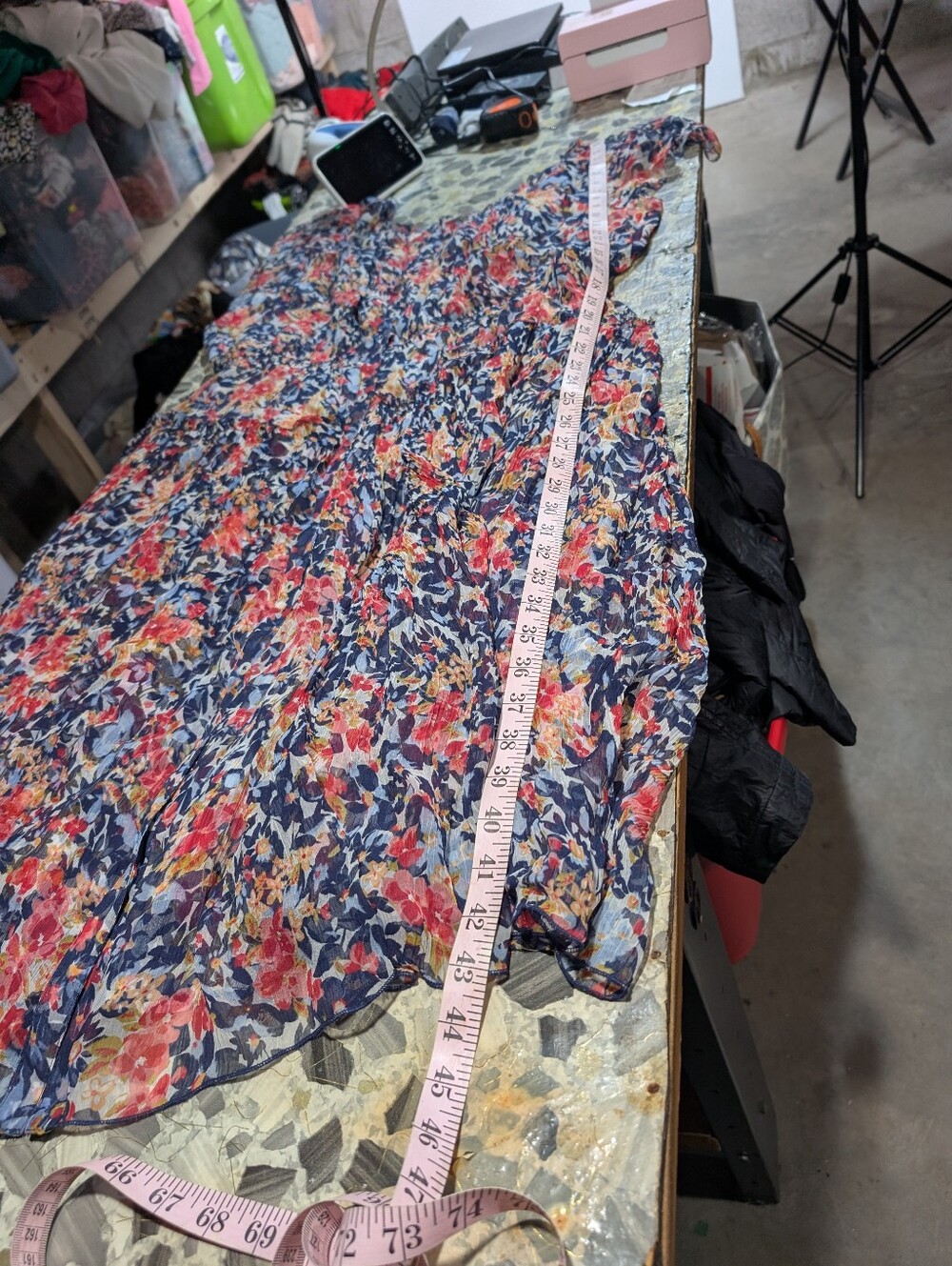 Sundance Clarisse Floral Button Down Bohemian Multicolor Midi Dress Size Large
